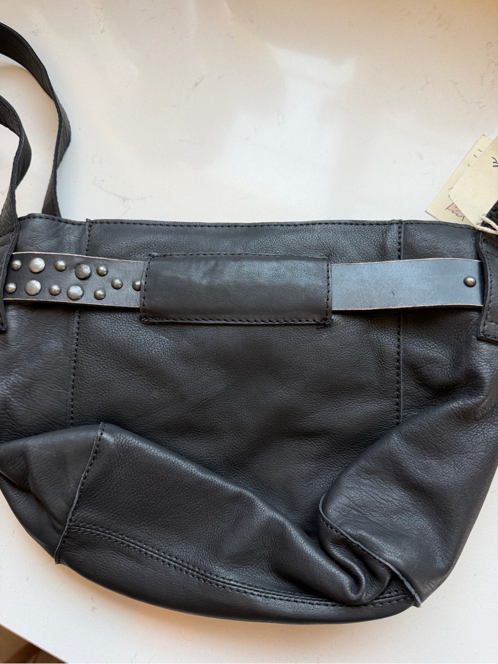BRAND NEW- Free People Black Studded Leather Shoulder Bag - Picture 11 of 16
